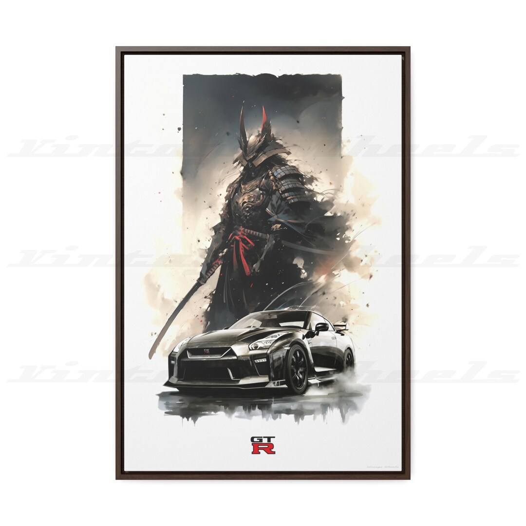Poster Toile Canvas Nissan GT-R - Illustration Murale Auto - 120x80 Cm (lot De 2)