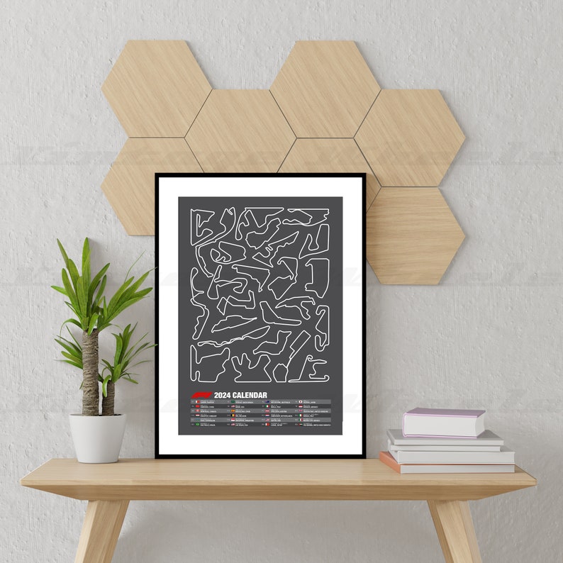 F1 2024 Calendar Poster F1 Circuits Poster F1 Poster Gift Etsy