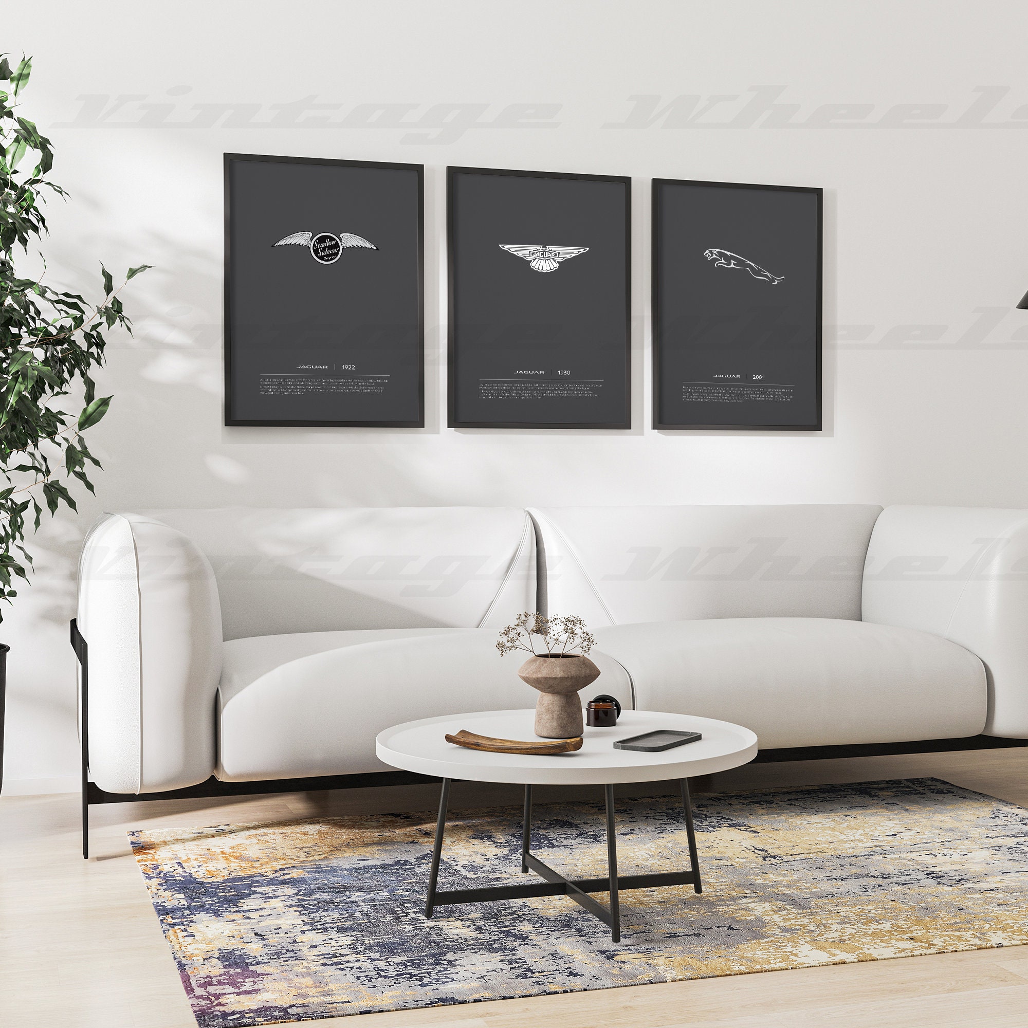 Jaguar Logo Collection Poster, Iconic Jaguar Car Logos, Gift for Boy ...