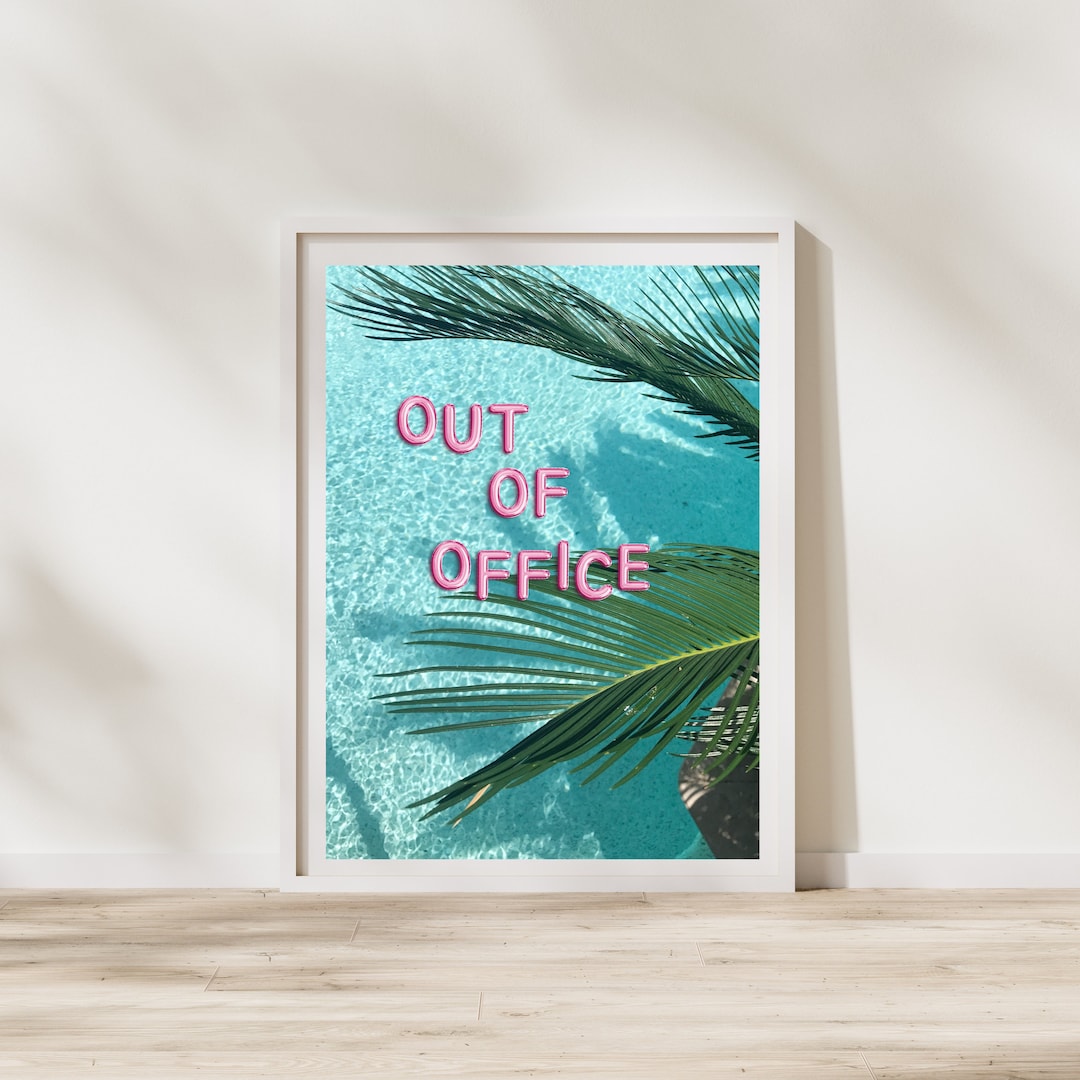Out of Office Wall Art Minimal Retro Coastal Wall Art Out of Etsy