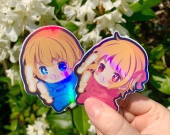 Aqua + Ruby from Oshi No Ko Stickers! Water resistant!