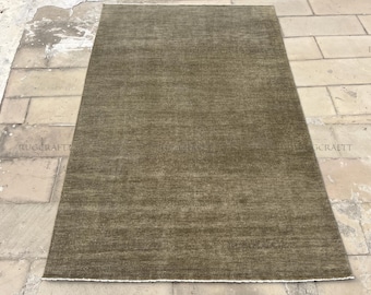 8x10 Hand Knotted Solid Brown Wool Area Rug For Living Room Bedroom Carpet.