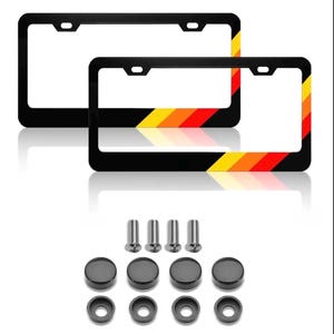 Vintage Toyota Stainless Steel Metal License Plate Frame. 2pcs