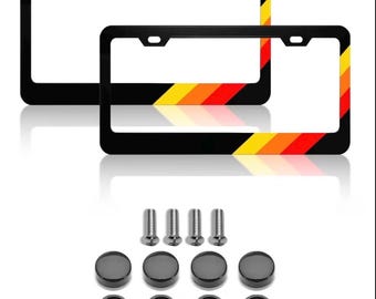 Vintage Toyota Stainless Steel Metal License Plate Frame. 2pcs