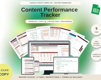 Content Performance Tracker | Social Media Analytics Dashboard (Google Sheets Template)