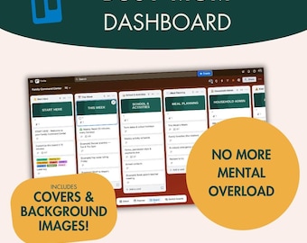 Busy Mom Family Command Center Trello Board, Meal Planning, School Organizer (Digital Download)
