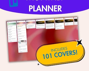 Monthly Trello Planner Template, 12-Month Goal Tracker, Productivity Board (Digital Download)