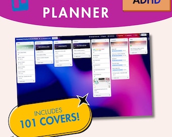 Focus Planner Trello Template, Time Management Board for Work, Weekly Priorities Tracker, Digital Planner