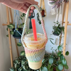 handmade cup carrier reusable sturdy washable boba coffee to-go drink holder