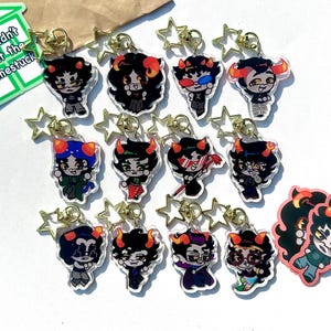 Restocked!! - Homestuck - Beta Trolls Acrylic Keychains / Charms - 2”