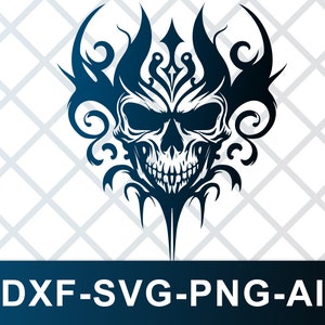 Skull Head Biker Logo SVG DXF PNG Skull Clipart