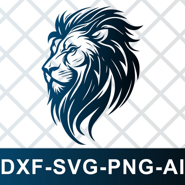 Lion Head Biker Logo SVG DXF PNG Lions Clipart