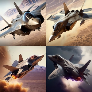 Discover Stunning Fighter Jet Digital Prints on Etsy - Perfect for Aviation Enthusiasts - Set of 5 images