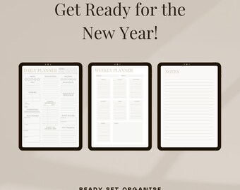 2026 ADHD Daily Digital Planner BUNDLE • Printable Habit & Goal Tracker (PDF Download)