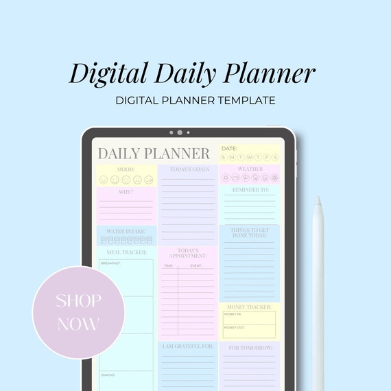 2026 Digital Daily Planner • Sticky Notes Theme (PDF Download)
