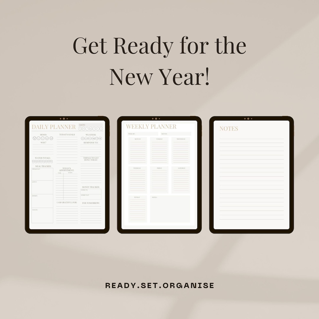 2026 ADHD Daily Digital Planner BUNDLE • Printable Habit & Goal Tracker ...