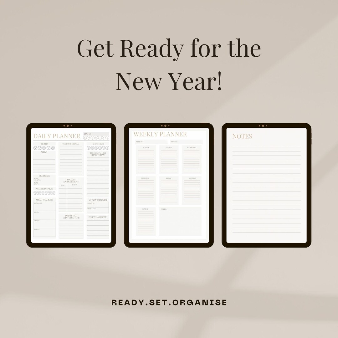 2026 ADHD Daily Digital Planner BUNDLE • Printable Habit & Goal Tracker ...