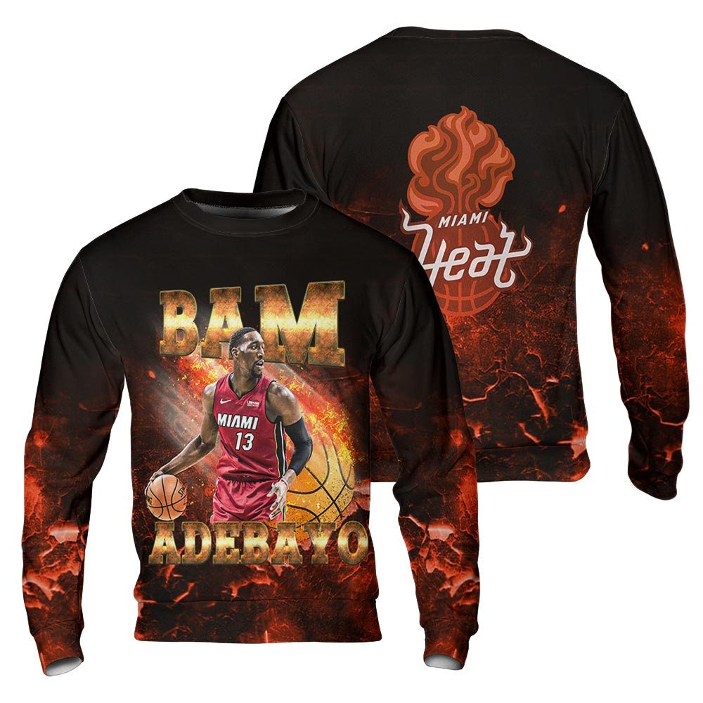 Bam Adebayo 3D Hoodie, Bam Adebayo Basketball V1 Tee, V2 Sport Champion 3D Hoodie