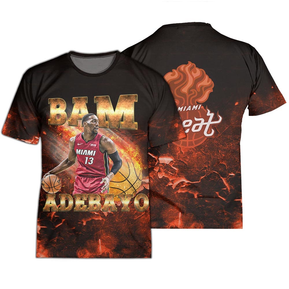 Bam Adebayo 3D Hoodie, Bam Adebayo Basketball V1 Tee, V2 Sport Champion 3D Hoodie