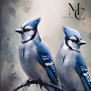 Blue Jay Wall Decor For Livingroom Blue Jay Watercolor Print for Entryway Blue Jay Wall Art for Office Bird Lover Wall Decor for Blue Jay
