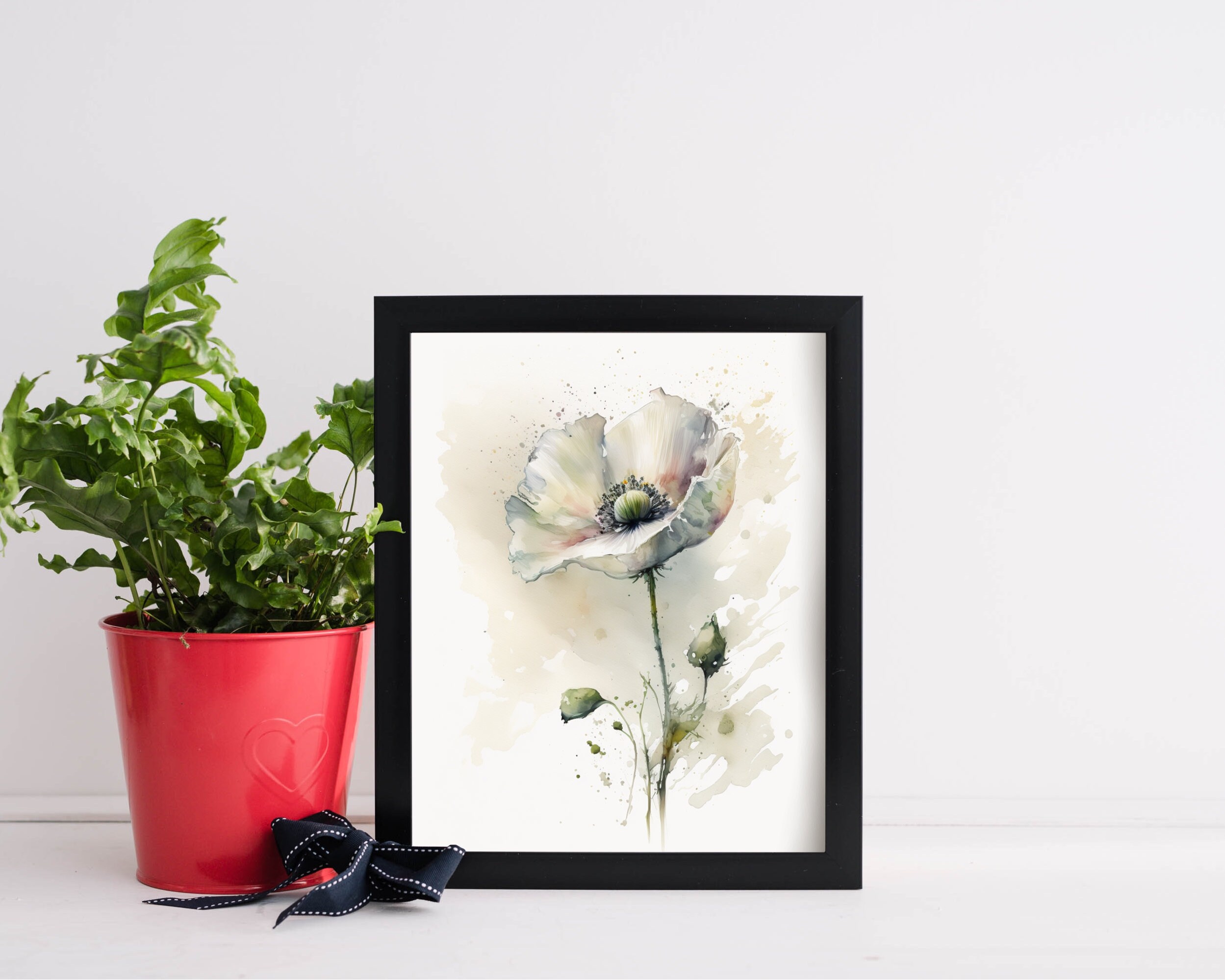 Poppy Wall Decor White Flower Wall Art for Entryway Poppy Etsy