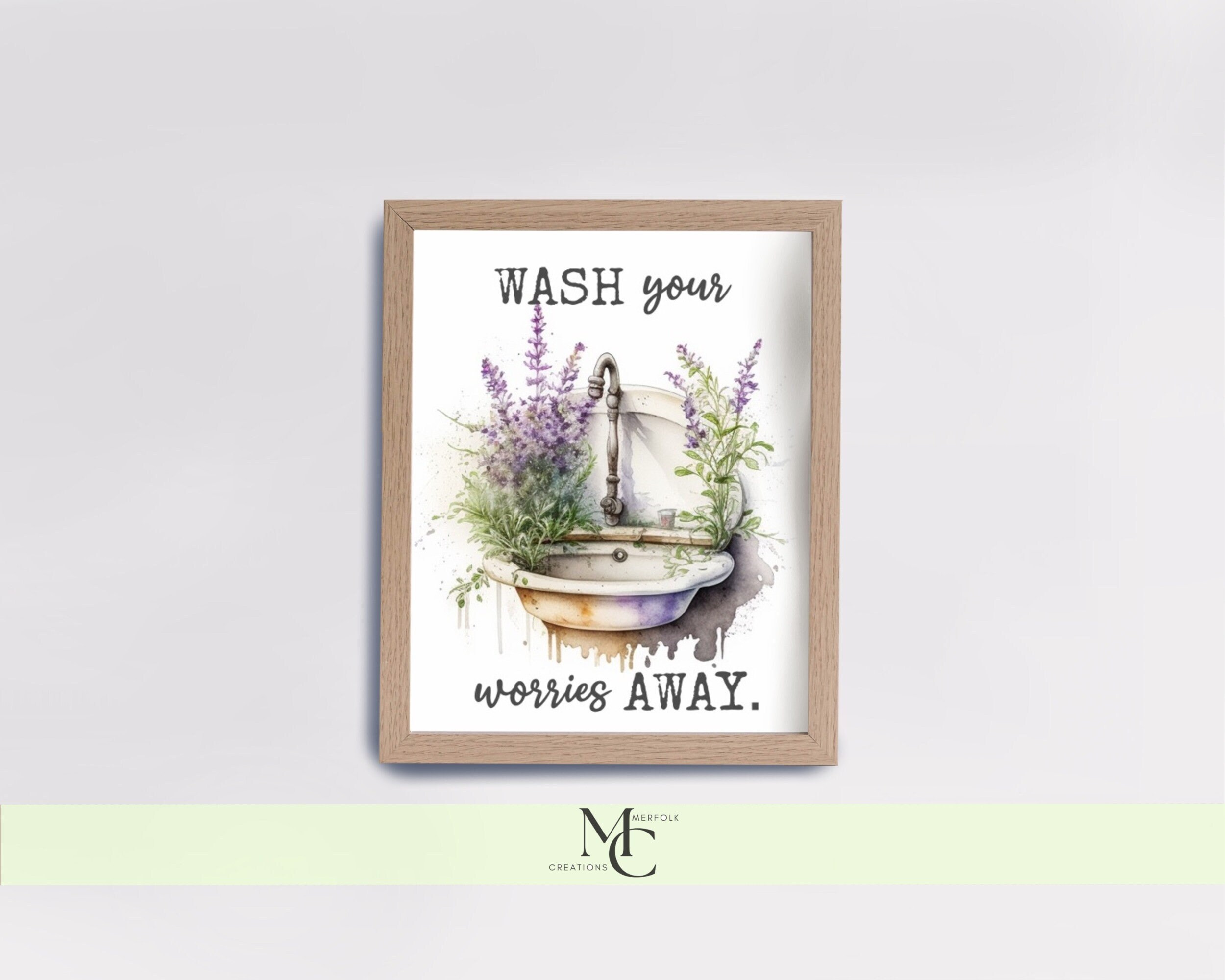 Bathroom Decor Wall Art for Bathroom Lavender Wall Decor for Etsy
