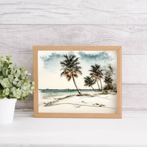 Vintage Tropical Beach Wall Art for Beach Decor House Wall Decor Beach ...