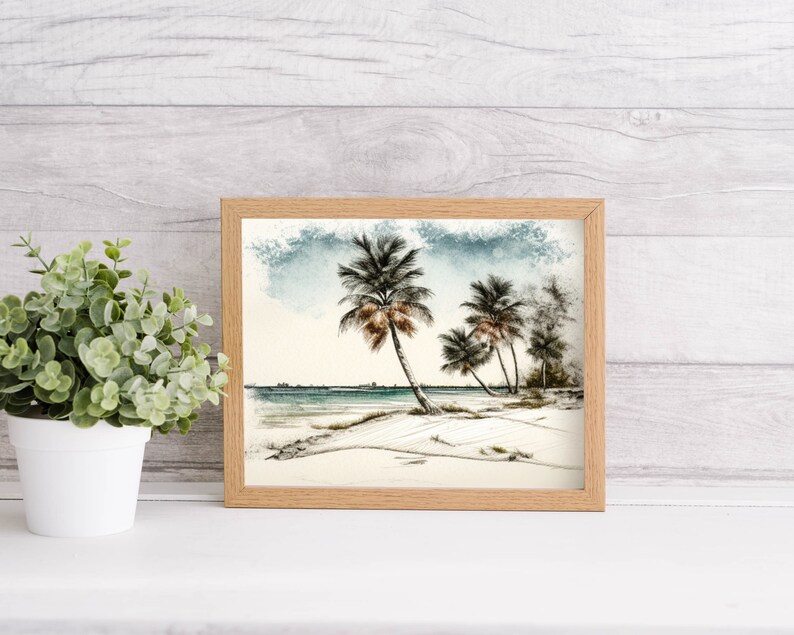 Vintage Tropical Beach Wall Art for Beach Decor House Wall Etsy