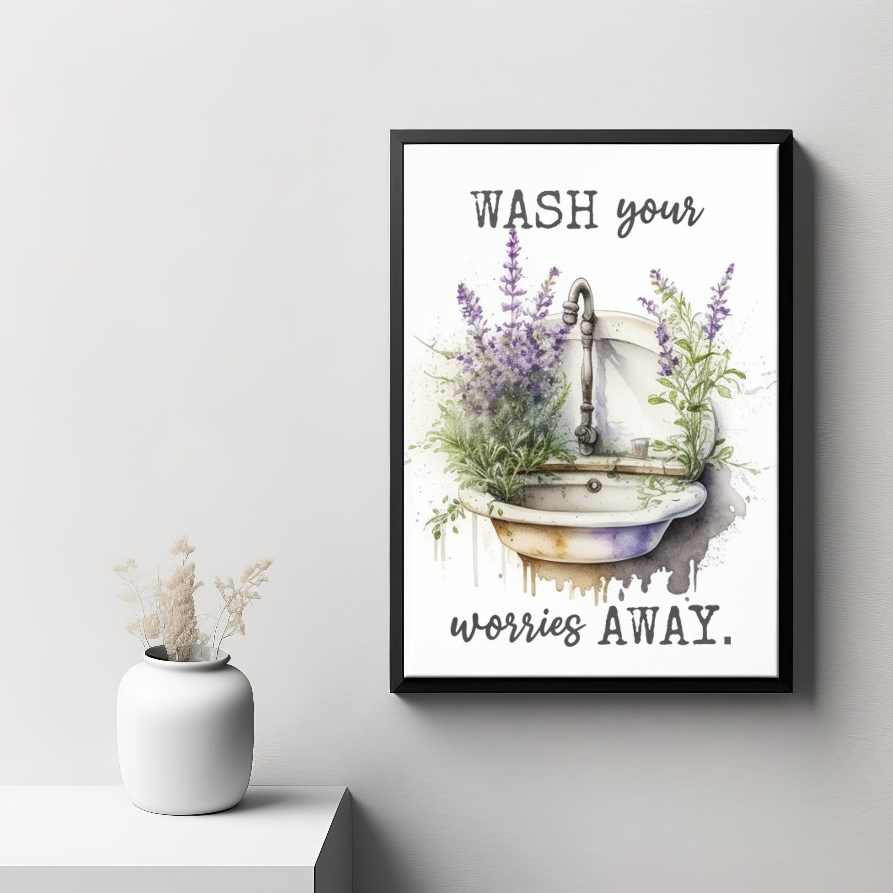 Bathroom Decor Wall Art for Bathroom Lavender Wall Decor for Etsy