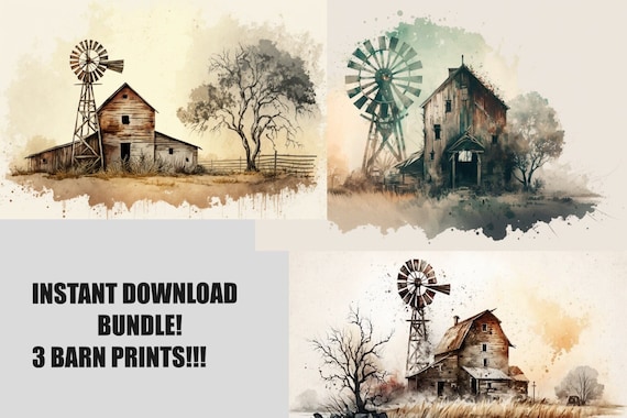 Barn Wall Art INSTANT DOWNLOAD, Farm wall art, Farm style art, Barn Art, Livingroom Decor, House Decor, House Warming gift.
