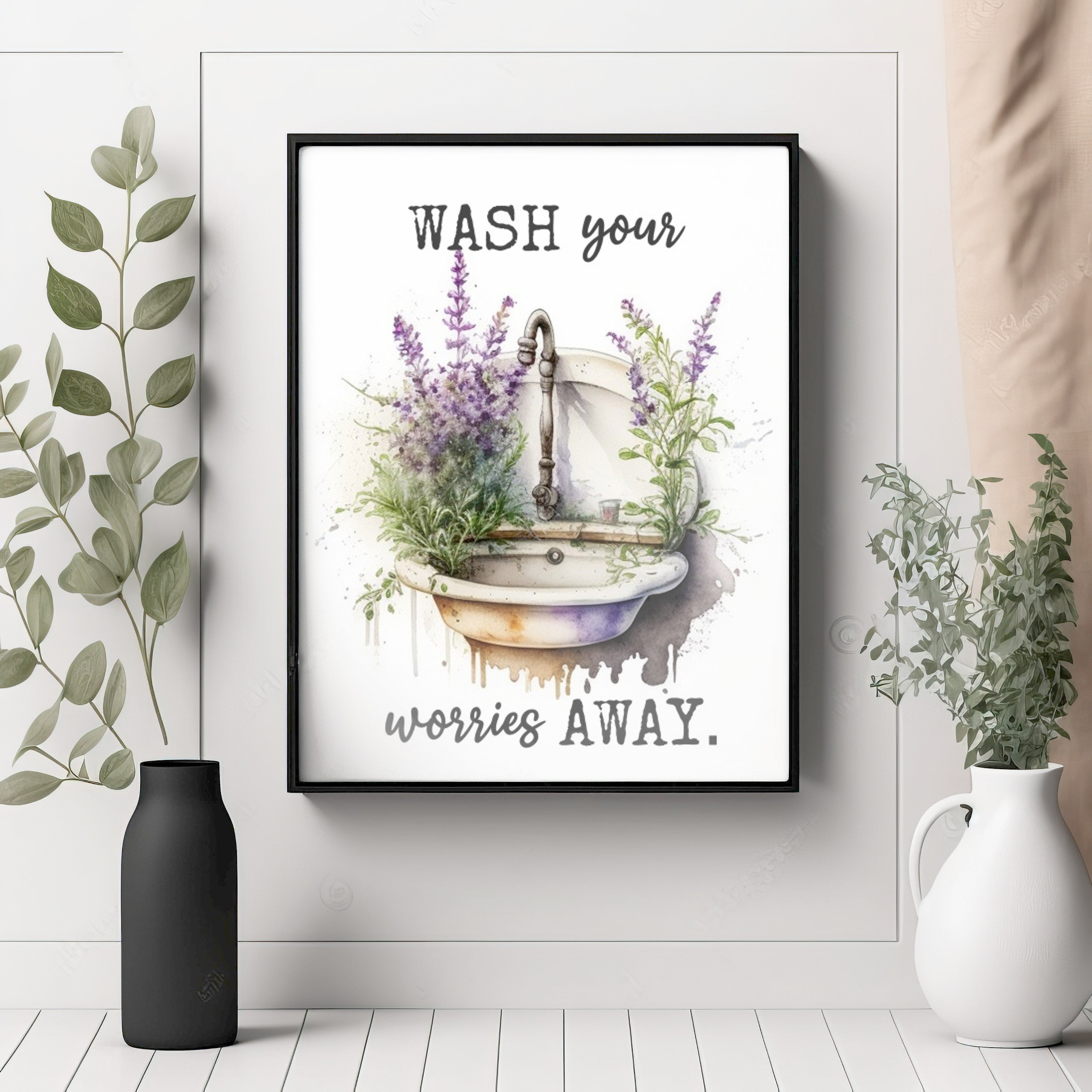 Bathroom Decor Wall Art for Bathroom Lavender Wall Decor for Etsy