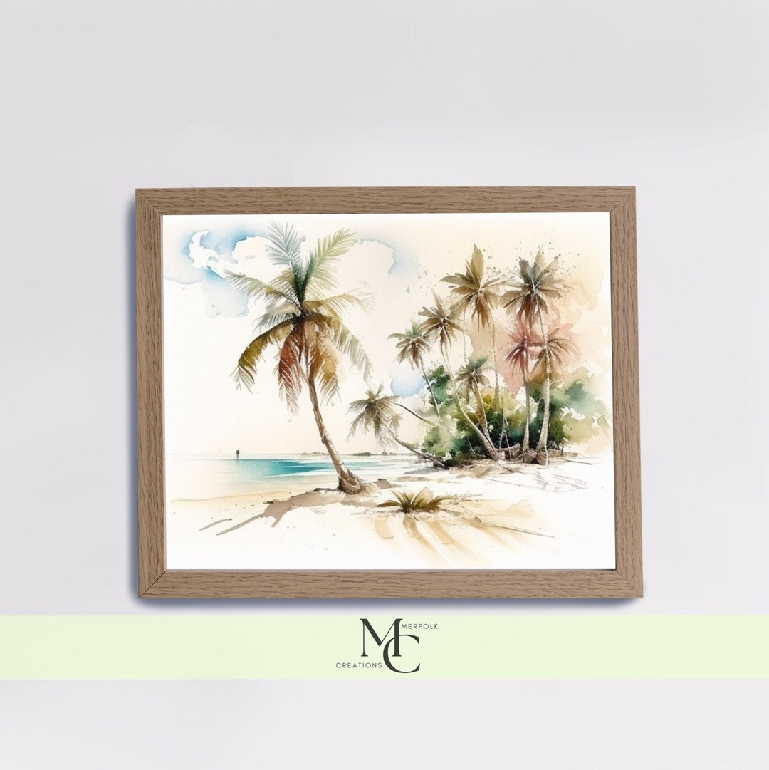 Tropical Beach Wall Art for Beach House Wall Decor Beach Landscape Wall