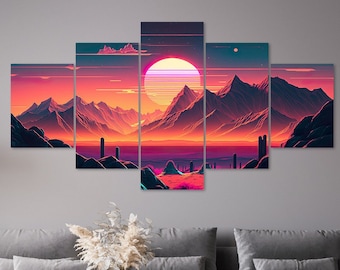 Cherry Blossom Buddha Statue 5 Piece Canvas Wall Art Framed Multi Panel ...