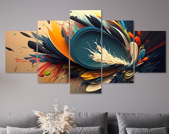 Abstract Multi Panel Canvas Art, Modern Home Decor