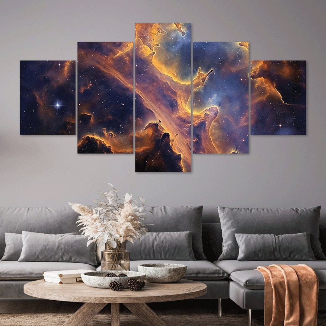 Deep Space Nebula Canvas Wall Art, 5 Panel Print - Etsy