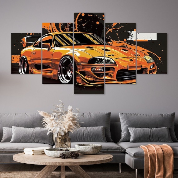 Toile Murale Supra Fast & Furious - Impression Sur Canvas, Style Abstrait, Fait Main UK