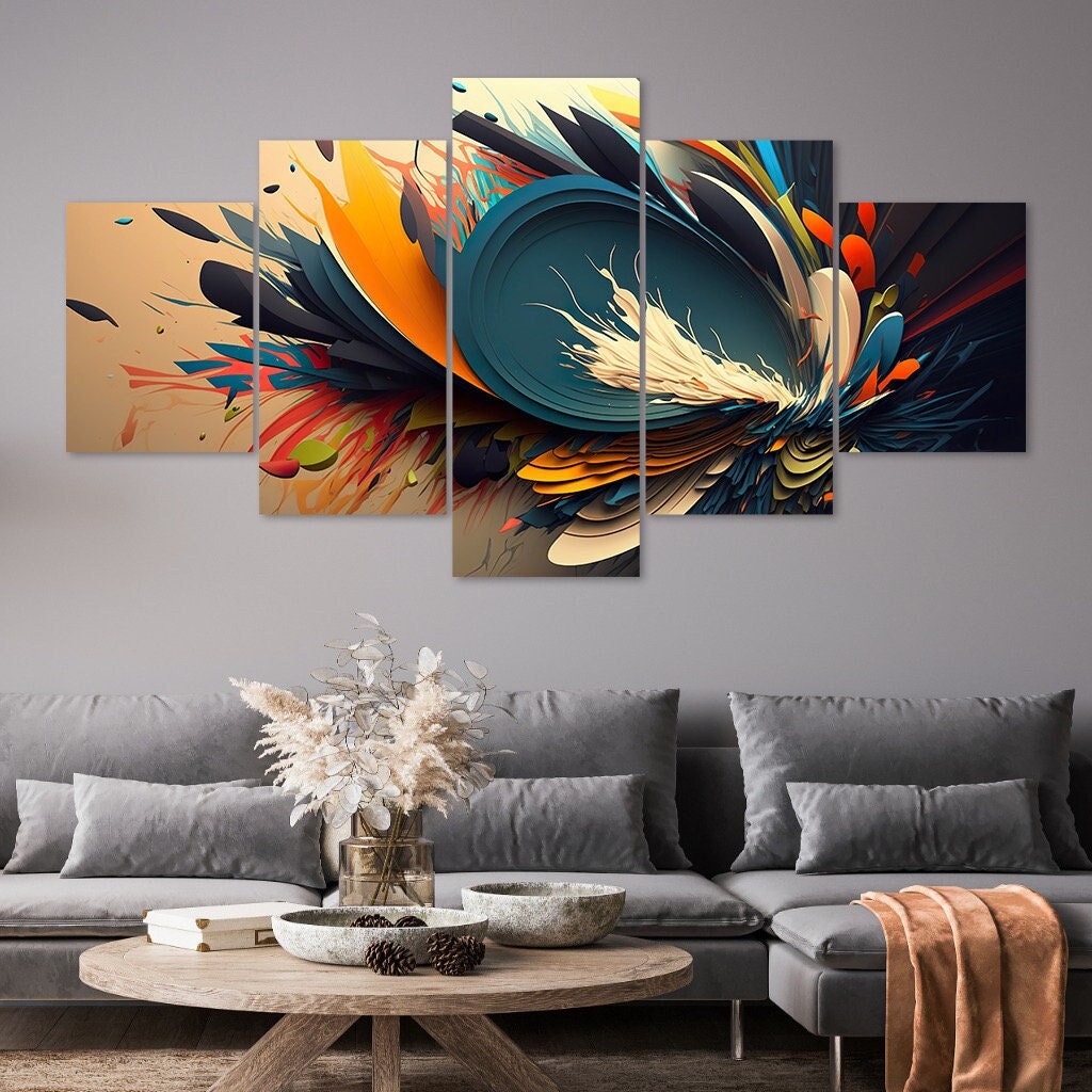 Abstrakte Muster 5 Stück Leinwand Wandkunst Gerahmt Multi Panel Drucke Malerei Stil Kunst Moderne Wohnkultur