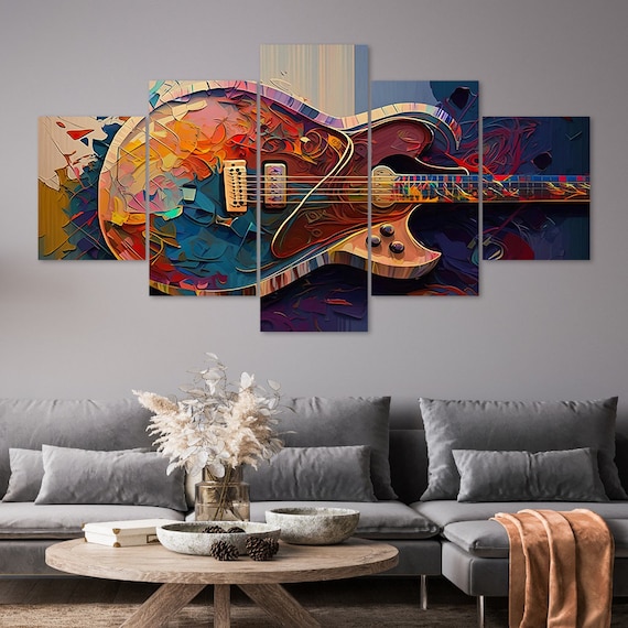 Abstract Guitar Canvas Print, 5-piece Multi Panel Wall Art - Etsy