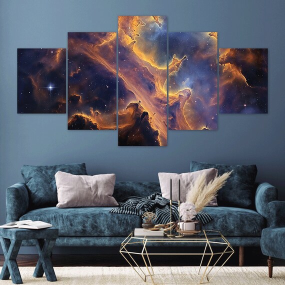 Shiartex Wall Art Blue Colorful Space Nebula Abstract Colorful - View #3
