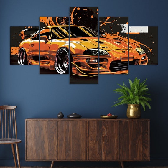 Tableau Toile Supra Fast Abstract Furious Cars - Impression Giclée - Plusieurs Tailles