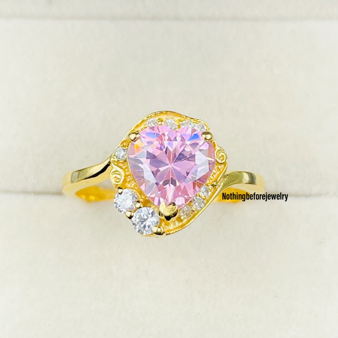 Usagi Engagement Ring Sterling Silver Heart Zirconia, Sailor Moon