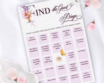 Find the guest bingo, Mix and mingle bingo, Human bingo, Get to know you bingo, Ice breaker bingo, Find someone who, Baby shower bingo