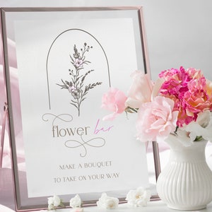 Flower bar sign bridal shower, Bloom bar sign, Flower bouquet favor, Bouquet bar sign, Please take one sign, Make a bouquet sign