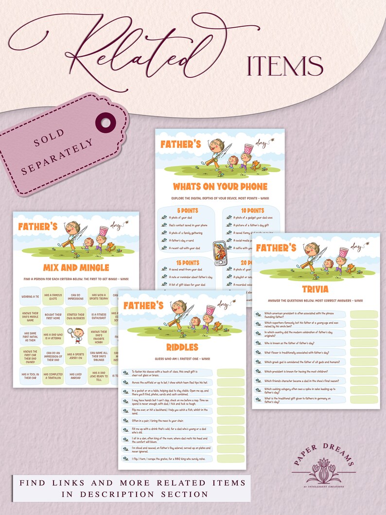 Unscramble Fathers Day Printable Game for Kids and Adults, Funny