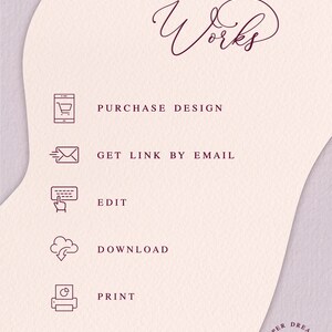 Easily personalize and customize this template to match your unique style and theme. Simply edit the text with your details, download and print as many copies as you need from the comfort of your own home or at a local print shop.