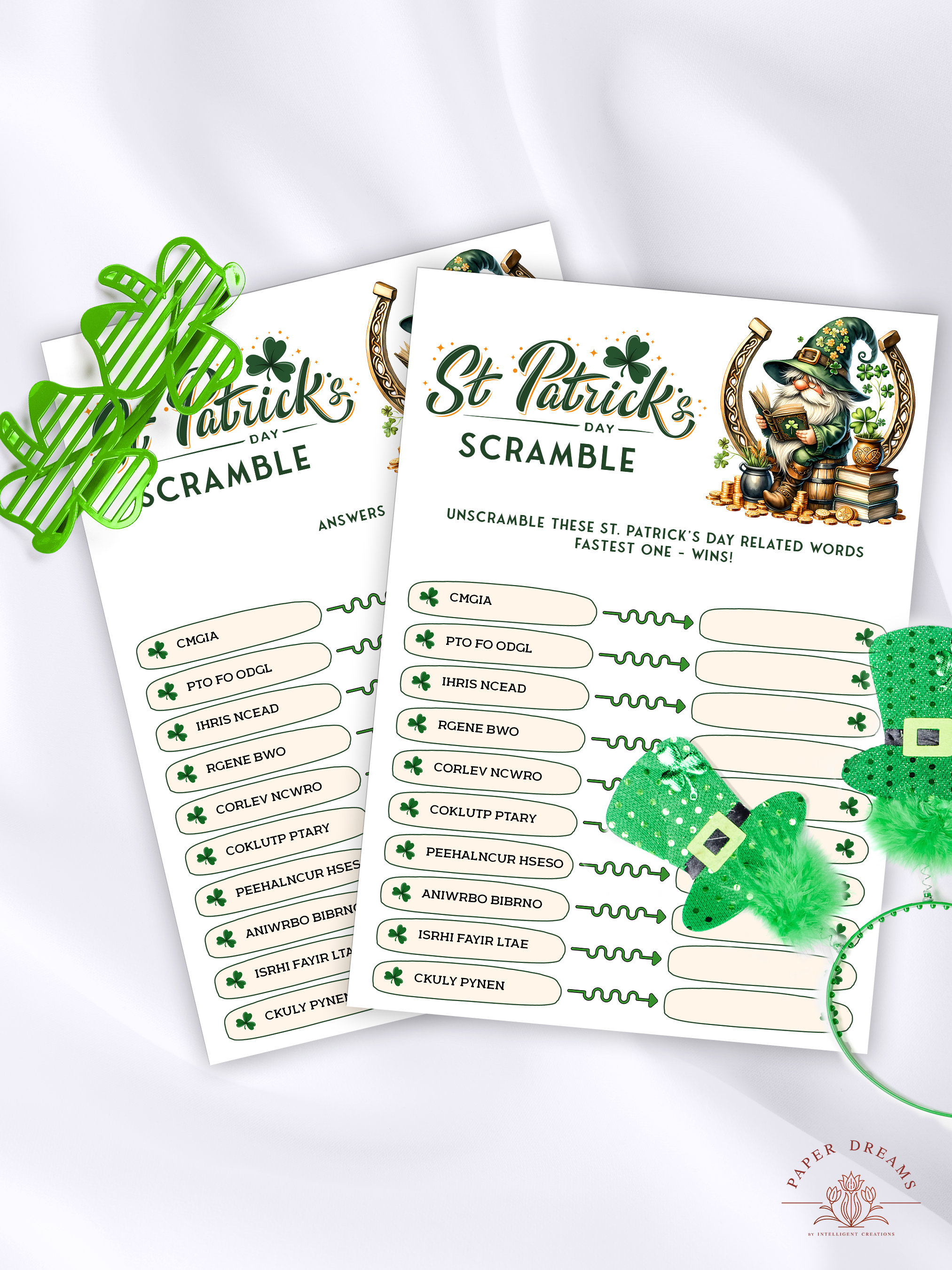 Word Scramble St Patricks Day Game for Kids, Unscramble St Pattys Day ...