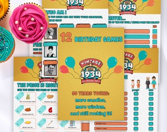 90 and fabulous, instant download 90th birthday party games, 90th birthday ideas,90th birthday games  for adults,90 birthday games printable