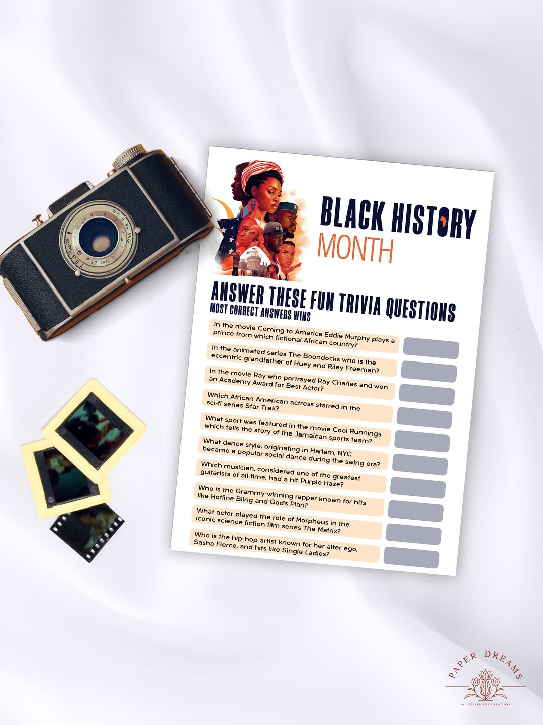 Black History Trivia Game, Black History Month Printable Games, I Am