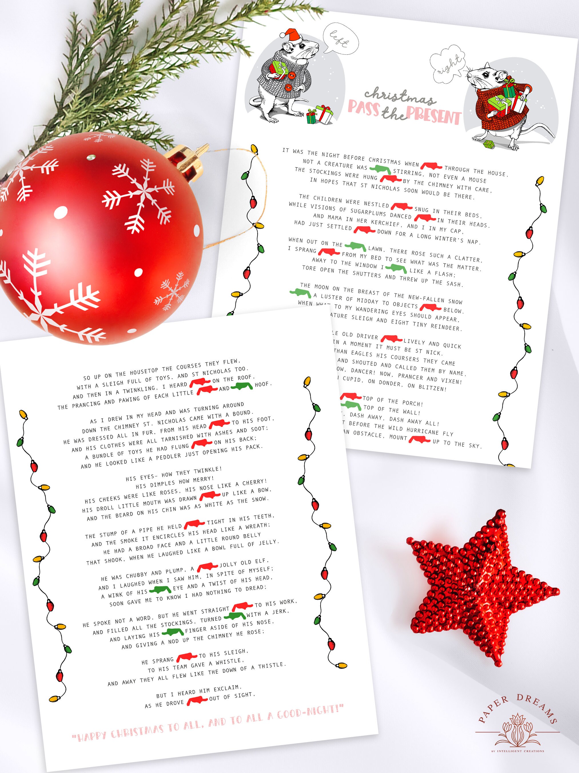 Fun Xmas Gift Exchange Game, Christian Christmas Left Right Game, Pass