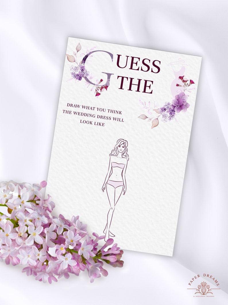 Guess the Dress Game, Guess the Dress Bridal Shower Game, Guess the ...